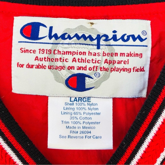 Vtg 90s Champion Logo Spellout Windbreaker Pullover V Neck Mens Sz L Streetwear - Picture 3 of 9